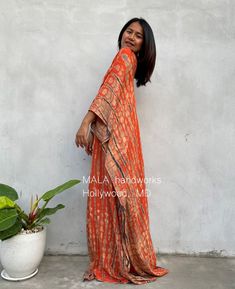 A-3 Orange Tie Dye Kaftan caftan beach resort vacation | Etsy Bohemian Floor-length Dress With Cutdana, Floor-length Kaftan With Traditional Patterns For Festivals, Traditional Patterned Floor-length Kaftan For Festivals, Traditional Pattern Maxi Length Kaftan For Festivals, Traditional Pattern Maxi Kaftan For Festivals, Traditional Maxi Kaftan For Festivals, Traditional Patterned Festival Maxi Kaftan, Bohemian Maxi Dress With Traditional Patterns For Eid, Anarkali Style Floor-length Kaftan With Traditional Patterns