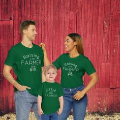 Little Farmer Shirt, Kids Farming Shirt, Farm T-shirt for Kids, Mama and Me Shirts, Family Farm Shirts 🚜  These shirts are custom designed by me and make great gifts for a farming family or a mini farmer.  These shirts are available in adult and toddler sizes too.  Keep farming! 🐄  Please feel free to message me with any questions you may have before ordering.  I'm happy to help! Kids will love this custom youth short sleeve tee. This lightweight side-seamed shirt maximizes comfort all day lon Casual Unisex T-shirt For Family, Family Matching Short Sleeve T-shirt, Family Matching Pre-shrunk Short Sleeve T-shirt, Family Matching Short Sleeve Pre-shrunk T-shirt, Family Summer Short Sleeve Shirt, Casual Family T-shirt For Spring, Cute Crew Neck Top For Family Occasions, Family Graphic Tee With Crew Neck, Spring Casual Family T-shirt