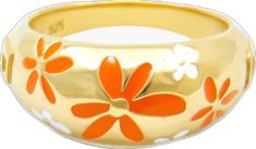 Summer Orange Flower-shaped Jewelry, Spring White Flower Shaped Ring, Trendy White Rings For Summer, Trendy Orange Jewelry For Spring, White Flower Ring For Spring Gift, Spring White Flower Ring As A Gift, White Bangle Jewelry For Spring, Spring Coral Jewelry, White Rings For Summer Gifts