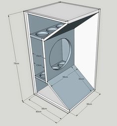 a drawing of a small cabinet with its door open and the bottom section cut out