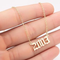 Old English Necklace,Birthday Gift Necklace,Anniversary Gifts,Birth Year Necklace Gold, Personalized Year Of Birth Necklace Dimensions: 10mm * 25mm Represent Your Birthyear With This Super Cute Old English Number Necklace! This Is Perfect For Birthyears, Anniversaries, Graduations, Etc! Super Chic And Versatile - Pairs Great With Any Outfit! Details: - Pendant Necklace - Zinc Alloy Chain - Zinc Alloy Pendant Necklaces Women, Picture Necklace, Number Necklace, Necklaces Pendant, Pendants Necklace, Birth Year, Personalized Pendant, Waterproof Jewelry, Trendy Necklaces