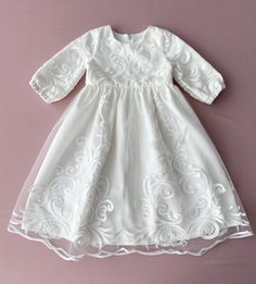 Baptism dress with long sleeves and skirt. The length of the skirt is 15,6 inches (40 centimeters) Fabric-natural cotton. Colour is ivory. The price is only for the dress. If you want to order matching bonnet, please, use the link: https://www.etsy.com/listing/1275123788/baptism-hat-baptism-bonnet-christening?click_key=ce594e7daf8be5c34091f19e27a4239c2ae1f68a%3A1275123788&click_sum=00e53fc3&ref=shop_home_active_1&frs=1&sts=1 Wash & care instructions: *Washing in cold water by hand. Only air dryi Long Sleeves And Skirt, Baptism Dress Girl, Dress For Baby Girl, Blessing Dress, Baptism Gown, Christening Gown, Baptism Dress, Girl Christening