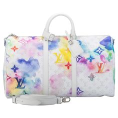 New Louis Vuitton Watercolor Keepall Bag 50 For Sale at 1stDibs Louis Vuitton Limited Edition Bags, Crazy Purses, Louis Vuitton Watercolor, Louis Vuitton Duffle Bag, Watercolor Collection, Luxury Bags Collection, Leather Duffel Bag, Louis Vuitton Limited Edition, Leather Weekender Bag