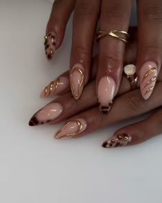 Jewels Nails Designs, Amalfi Nails Design, Clean Black Nails, Natural Fun Nails, New Year New Me Nails, Classy Winter Nails Almond, Gemstone Nails Rhinestones, Gold Biab Nails, Isolated Chrome Design Nails