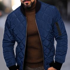 Season:Winter,Fall; Fabric:Polyester; Sleeve Length:Long Sleeve; Gender:Men's; Style:Streetwear,Fashion,Comfort; Occasion:Outdoor,Going out,Vacation,Daily Wear; Outerwear Length:Regular; Placket:Zipper; Function:Warm; Pattern:Plain; Design:Pocket; Neckline:Standing Collar; Outerwear Type:Quilted Jacket,Winter Jacket; Listing Date:11/29/2023; Bust:; Length:; Shoulder Width:; Sleeve: Plain Fashion, Tuxedo Shirt Men, Mens Outdoor Jackets, Comfort Fashion, Jacket Outdoor, Army Green Jacket, Trench Coat Men, Linen Shirt Men, Standing Collar