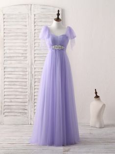 Lavender Prom Dress Long Simple, Purple Princess Dress With Sweetheart Neckline, Princess Style Bridesmaid Dress With Sweetheart Neckline, Short Sleeve Tulle Bridesmaid Dresses, Purple Tulle Bridesmaid Evening Dress, Purple Bridesmaid Dress With Sweetheart Neckline, Princess Style Tulle Bridesmaid Evening Dress, Shimmery Prom Dress, Prom Dress Purple