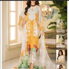 Pakistani Brand New Luxury Embroidery Dress Size Medium To Large Stitch Same As Mode Full Embroidery Trouser Luxury Embroidery, Pakistani Suits Online, Pakistani Clothes, Desi Wear, Chiffon Collection, Desi Style, Suits Design, Embroidery Suits Design, Pakistani Suits