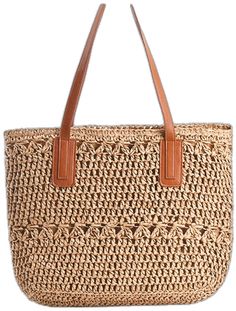 Trendy Brown Crochet Bag For Beach Season, Casual Light Brown Crochet Travel Bag, Casual Light Brown Crochet Bag For Travel, Trendy Brown Straw Bag For Vacation, Casual Beige Straw Bag For Vacation, Trendy Brown Crochet Bag For Vacation, Trendy Brown Lightweight Beach Bag, Beige Casual Crochet Bag For Travel, Trendy Lightweight Brown Beach Bag