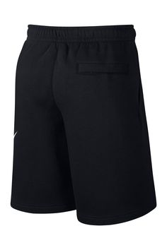 These lightweight shorts are crafted from soft fleece, providing you with all-day comfort.Fit: this style fits true to size. Elasticized waistband with interior drawstring closure. Two side pockets. Pull-on style. Contrast swoosh logo. Solid. Approx. 12.75" rise, 9" inseam (size M). Imported Comfortable Nike Bottoms With Built-in Shorts, Nike Cotton Bottoms With Comfort Waistband, Comfortable Nike Cotton Bottoms, Nike Relaxed Fit Shorts With Elastic Waistband, Nike Lounge Shorts With Pockets, Nike Shorts With Pockets For Loungewear, Nike Loungewear Shorts With Pockets, Nike Sports Shorts With Side Pockets, Nike Sportswear Shorts With Side Pockets