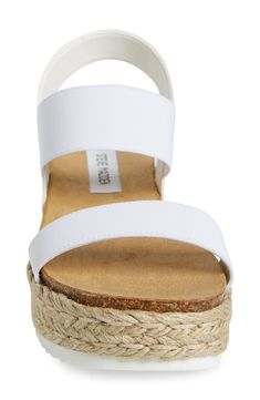 An espadrille-style platform brings earthy texture and summery style to a breezy sandal. Style Name:Steve Madden Jaklyn Espadrille Platform Sandal (Women). Style Number: 6182076. Casual Summer Sandals, Platform Espadrille Sandals, Sandal Style, Espadrilles Style, Espadrilles Platform, Platform Espadrilles, Espadrille Sandals, Sandal Women, Sandals Summer