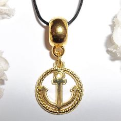 Gold Anchor Necklace Nautical Beach Theme Fashion Jewelry Adjustable Length C567 You Will Love The Compliments You Will Get When You Wear This Unique Necklace. Brand New Nwt And Handmade By Me - Wvluckygirl. It Has A Rope Circle Double Sided Charm With A Boat Anchor In The Middle. The Pendant And Decorative Bail Measure 1 1/4 Inches Tall And 5/8 Inch Wide. Comes With A 36-Inch Black Nylon Rope Cord String. It Is Adjustable In That You Can Tie It To Any Length You Want To Wear It. You Can Wrap It Rope Circle, Treble Clef Necklace, Triquetra Necklace, Black Cross Necklace, Music Note Necklace, Boho Jewellery Necklaces, Bohemian Style Jewelry, Boat Anchor, Anchor Necklace