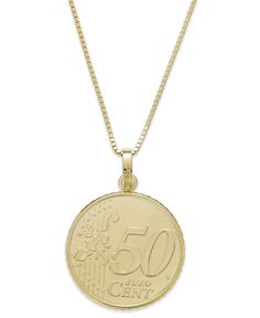 in stock Elegant Coin Pendant Necklaces For Commemoration, Classic Coin Pendant Necklace For Commemoration, Coin Charm Bracelet, Euro Coins, Coin Pendant Necklace, Gold Coin, Necklace Online, 50th Gifts, Coin Necklace