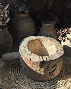 Beautiful Large vintage wood mortar/ bowl, perfect to style on kitchen island and countertops or on shelves.  This is a heavy wood bowl: 10 lbs **Accessories not included in this listing, for staging purpose only These found objects are vintage and handmade. Minor signs of fading, discoloration or other imperfections are not considered defective. Imperfection is part of the character of these vintage pieces, it adds authenticity and charm. Carved Wooden Bowl, Wood Bowl, Found Objects, Wood Bowls, Wooden Bowls, Found Object, Vintage Pieces, Decorative Storage, Vintage Wood