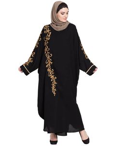 Embroidered and hand work patch across chest and two patches at both sleeve Contrast fabric at sleeve Elegant and trendy kaftan for every occasion Round neckwith zip opening toward shoulder for easy wear Hijab and band shown in the image can be bought separately Fabric: 100% Polyester Satin (Premium Nida)Care: Mild machine wash/ hand Cold Wash/ Dry cleanWe request customers to carefully choose the correct size and dress length referring to our size chart Embroidered Butterfly, Muslim Outfits, Islamic Clothing, Black Flare, Polyester Satin, Hand Work, Muslim Women, Easy Wear, Nun Dress