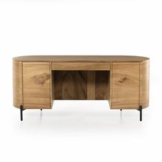 the sideboard is made out of wood and has two drawers on each side, one with