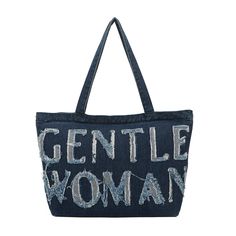 Gallantry Bag Gentle Woman tote bag in Jean, Navy Blue DESCRIPTIONOpt for a bag with a unique design that highlights feminine fashion and the gentle elegance of its wearer. This tote bag is very practical and suitable for everyday use. The bag is very spacious and can effortlessly carry all your essentials such as books, laptop, phone, wallet, make-up, keys, lipstick and more. FEATURES: This hard-wearing bag can carry all your essentials without effort A spacious tote bag for easy storage of your personal items Easily stores all your everyday essentials Suitable for everyday use such as shopping, appointments, work, travel and more PRODUCT SPECIFICATIONSProduct: Bag Color: Navy Blue Condition: 100% New Package included: 1x Gentle Woman Tote Bag in Jean : 24 Months SHIPPING Orders that have Gentle Woman Bag, Gentle Woman, Feminine Fashion, Jeans Bag, Shipping Orders, Tote Handbag, Work Travel, Phone Wallet, Easy Storage