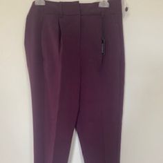 Never Worn Express Women's Dress Pants In Cranberry Size 4s High-waisted Burgundy Bottoms With Pockets, Burgundy High-waisted Pants With Pockets, Burgundy Bottoms For Fall Workwear, Burgundy Pants For Work In Fall, Burgundy Bottoms With Pockets For Spring, Purple Straight Pants For Formal Occasions, Chic Burgundy Pants For Spring, Formal Purple Bottoms With Pockets, Formal Purple Straight Pants