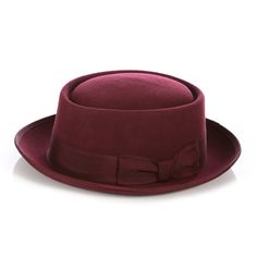 Burgundy Wool Pork Pie Hat Ribbon Feather, Tall Hat, Pork Pie Hat, Gentleman's Wardrobe, Pork Pie, Classic Hats, Hat Style, Tuxedo Shirts, Slim Fit Suit