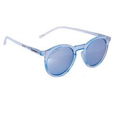 Blue Skies Sunglasses Blue Wayfarer Sunglasses In Polycarbonate, Blue Wayfarer Sunglasses With Mirrored Lenses, Trendy Clear Sunglasses With Uv Protection, Spring Clear Polarized Sunglasses, Blue Glass Sunglasses For Beach, Blue Glass Sunglasses For Outdoor, Clear Polarized Sunglasses For Beach, Blue Glass Sunglasses For The Beach, Clear Polarized Sunglasses For The Beach