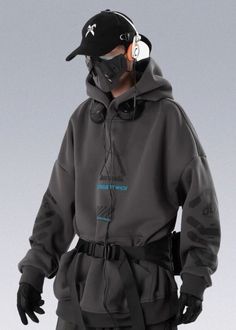 23 AW Cyber Ninja Hoodie - Jiye Heavy Industry - X Cotton Techwear Outerwear For Streetwear, Techwear Hoodie For Outdoor Activities, Long Sleeve, Techwear Long Sleeve Sweatshirt For Sports, Techwear Long Sleeve Sports Sweatshirt, Techwear Sweatshirt With Double-lined Hood For Streetwear, Techwear Long Sleeve Hoodie For Outdoor, Outdoor Techwear Hoodie With Long Sleeves, Windproof Long Sleeve Hoodie For Streetwear, Techwear Long Sleeve Sweatshirt