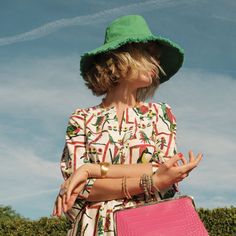 Beat the sun in style with the Canvas Fringe Sunhat. Easy to pack and easy to wear this cotton canvas sunhat is a sunny day staple. Add a pop of color and have fun with your accessories! Cotton canvas with fringe detail. One size; 23'' circumference. Imported. Fringe Hat, Queer Femme, Frances Valentine, Greece Vacation, Outfits With Hats, Style Change, Spring Green, Sunny Day, Summer Essentials