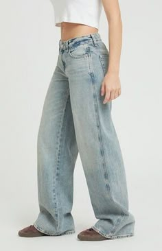 PacSun Casey Medium Indigo Tint Low Rise Baggy Jeans | PacSun Pacsun Casey Jeans, Best Low Rise Jeans For Women, Pac Sun Jeans, Low-rise Jeans, Pacsun Low Rise Jeans, Fashion Inspo Streetwear, Best Jeans For Thick Thighs, What To Wear For Dinner, Clothes For Middle School