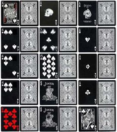 playing cards with different designs on them