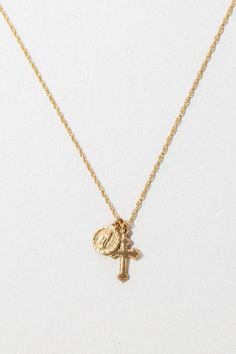 The Hail Mary Dainty Necklace – Child of Wild Cross Neckless, Child Of Wild, Body Decor, Petite Necklace, Jewelry Accessories Ideas, Hail Mary, Dainty Gold Necklace, Dope Jewelry, Jewelry Essentials