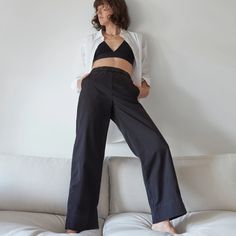 Women’s Easy Straight Leg Chino | Everlane Wide-leg Pants With Elastic Waistband For Daywear, Chic Relaxed Fit Everyday Pants, Relaxed Fit Straight Leg Casual Pants, Chic Relaxed Fit Pants For Everyday, Relaxed Fit Straight Leg Pants For Daywear, Stretch Pants With Pockets For Daywear, Cotton High-waisted Pants For Loungewear, Relaxed Fit High-waisted Pants, Effortless Straight Leg Cotton Pants