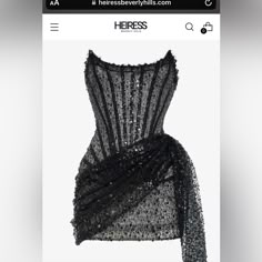 Heiress Beverly Hills “Black Sequin Corset Draped Strapless Mini Dress” Met Gala Outfits, Gala Outfit, Black Homecoming Dress, Red Carpet Outfits, Looks Party, Prom Dress Inspiration, Looks Black, Looks Chic, Glam Dresses