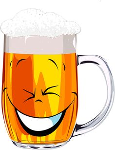 a beer mug with a smiling face on it