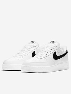 Grained leather upper   Lace-up closure  Rubber sole   Size & Fit: Fit regular Zapatillas Nike Air Force, White Nike Shoes, Baskets Nike, Nike Air Force 1 07, Mens Nike Shoes, Mens Nike Air, Air Force Ones, Air Force 1 Low, Nike Sneakers