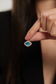 ◾14k Solid Gold Evil Eye Pendant Necklace For Women, Nazar Good Luck Pendant Necklace, Charm Blue Eye Necklace, Greek Evil Eye Necklace  ❝🧿Wearing the minimalist evil eye necklace removes the bad energy from you. It is a tradition that protects you from negative influences and you believe that it brings them luck by attracting positive energy.❞ ◾Made to order.◾ * Raw Material: 100% 14K Solid Gold * Gold Color selection: Yellow Gold, Rose Gold, White Gold * Pendant Height: 11mm/0.43inch * Pendan Blue Spiritual Birthstone Jewelry, Yellow Gold Evil Eye Jewelry, Blue Sterling Silver Jewelry With Jewels, Blue Sterling Silver Embellished Jewelry, Blue Fine Jewelry For Gifts, Fine Blue Jewelry For Gifts, Blue Sterling Silver Amulet Jewelry, Blue Sterling Silver Necklace With Diamond Eyes, Blue Pendant Jewelry With Charms