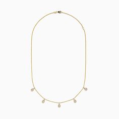 Effy D'oro 14K Yellow Gold Diamond Rain Drop Station Necklace 0.49 TCW Drop Station, Station Necklace, Drop Necklace, Rain Drops, Gold Yellow, Gold Diamond, 14k Gold, Yellow Gold, Yellow