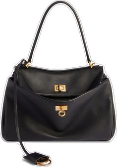 Black Calf Leather Shoulder Bag With Gold-tone Hardware, High-end Top Handle Bag With Turn-lock Closure, Black Calf Leather Satchel With Gold-tone Hardware, Calf Leather Shoulder Bag With Turn-lock Closure, Black Satchel With Turn-lock Closure, Top Handle Calf Leather Shoulder Bag With Turn-lock Closure, High-end Calf Leather Bags With Gold-tone Hardware, High-end Calf Leather Satchel With Gold-tone Hardware, Workwear Bag With Turn-lock Closure And Top Handle