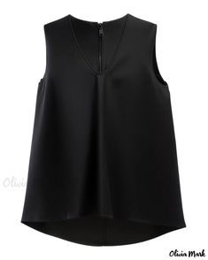 OliviaMark - Sophisticated Silk Solid Color V-Neck Vest Camisole - Exquisite Sleeveless Silk Top for Outerwear or Layering Silk Vest, Silk Camisole, Color Fabric, Color Shorts, Chiffon Blouse, Sleeveless Vest, Vest Top, Silk Top, Olivia Mark