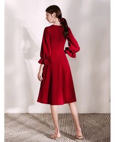 Shop fashion short sleeved burgundy party dress with v bow neck online. All instock with free shipping. Pro since 2009. Fitted Long Sleeve Dress For Banquet, Fitted Long Sleeve Dinner Dress For Winter, Fitted Long Sleeve Winter Dinner Dress, Fitted Midi Dress For Fall Dinner, A-line Midi Dress For Banquet In Winter, A-line Midi Dress For Winter Banquet, Fitted Long Sleeve Formal Dress, Fitted Long Sleeve Dress For Formal Occasions, Fitted Long Sleeve Knee-length Dress For Dinner