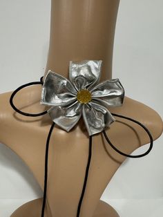 Silver leather  flower choker unique and stylist will be perfect for casual wear or any special occasions  Choker length 58 inches long  2.5mm waxed cotton cord  Flower size:4 inches diameter  Adjustable  Return & exchanges We gladly accept cancellations Request a cancellation within 4 hour of purchase.  We don't accept return or exchanges but please contact us if You have any questions or any problem with your orders Thank you for shopping with us ♥️ Stay safe & healthy Boho Choker Necklace, Choker Necklace Silver, Leather Choker Necklace, Flower Choker, Leather Flower, Boho Choker, Leather Chokers, Summer Necklace, Leather Flowers