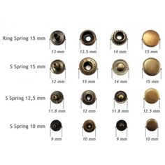 different types of buttons are shown in this image, including the size and type of each button