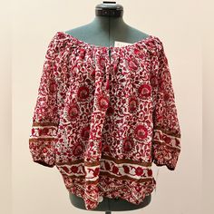 Red Floral Blouse Red Peasant Blouse In Cotton, Bishop Sleeve Blouse, Pink Lace Blouse, Silk Tops Blouses, Red Floral Blouse, Pink Long Sleeve Blouse, Plaid Tie, Floral Peplum, Pleated Blouse