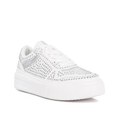 London Rag-Eloise Platform Sneaker Touch up an every day look with the Eloise sneaker from London Rag. This platformed pair sports rhinestone detailing and extra dash of sparkle, catching the eye with each step. Low-top Crystal Embellished Sneakers For Streetwear, Crystal Embellished Low-top Sneakers For Streetwear, Casual Low-top Platform Sneakers With Rhinestones, Casual Lace-up Platform Sneakers With Rhinestones, Casual Bling Lace-up Sneakers, Casual Platform Sneakers With Rhinestones, Sporty Low-top Sneakers With Rhinestones, Sporty Low-top Rhinestone Sneakers, Low-top Sneakers With Rhinestone Rivets For Streetwear