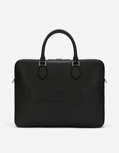 Calfskin briefcase with Dolce & Gabbana Milano logo tag: Black Top fastening with double zipper and slider with logo Calfskin top handles Front pocket with zip and branded slider and a calfskin trolley strap on the back Fabric lining with zipped pocket and flat pocket Item comes with a branded dust bag Measurements: H36.5 x W27.5 x D7 cm ?? Made in Italy Latest Bags, Bag Measurements, Briefcase For Men, Bags Logo, Logo Tag, Leather Briefcase, Black Cross Body Bag, Black Bag, Black Top