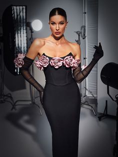 Flower Corset, Coktail Dress, Gloves Dress, Mesh Dresses, Dress With Gloves, Mesh Gloves, Floral Corset, Bandage Skirt, Exude Confidence