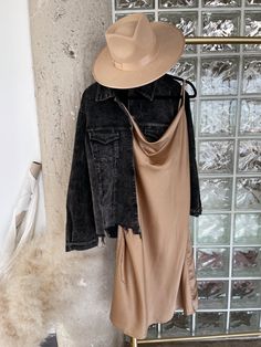 SELENA Black Off shouldered Smocked Dress - The Gypsy Bazaar Bella Outfit, Slip Dress Layering, Satin Dress Outfit, Silk Dresses Outfit, Dress Layering, Winter Skirts, Dress With Jean Jacket, Fall Dress Outfit, Body Conscious