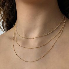 14k gold filled beaded dainty chain. Perfect to layer with any of your favorite necklaces. Everyday 14k Gold Round Beads Necklace, Minimalist Tiny Beads Chain Necklace For Everyday, Minimalist Gold Beaded Necklaces With Tiny Beads, Dainty Yellow Gold Beaded Chain Necklace, Dainty Beaded Chain Layered Necklace, Minimalist Tiny Beaded Necklaces For Layering, Yellow Gold Necklaces With Tiny Beads For Everyday, Gold Jewelry With Tiny Beads For Layering, Delicate Everyday Jewelry With Ball Chain