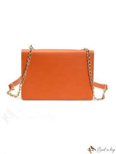 BirdinBag - Stylish Mini Square Womens Bag - Cartoon design, Single Shoulder, Crossbody Orange Details, Womens Bag, Elegant Pattern, Bag Bag, Square Bag, Style Elegant, Cartoon Design, Chain Styles, Appliques