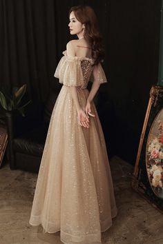 Oh Ophelia, Champagne Wedding Dress, Wedding Cloak, Grad Shoot, Wedding Dress Champagne, A Line Prom Dress, Golden Dress, Vine Wedding, Eye Makeup Techniques