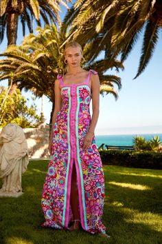 Printed Square Neck Maxi Dress For Vacation, Printed Square Neck Maxi Dress For Beach, Square Neck Printed Maxi Dress For Beach, Floral Print Maxi Dress For Garden Party Vacation, Pink Maxi Dress With Smocked Back For Vacation, Multicolor Square Neck Maxi Dress For Beach, Pink Square Neck Maxi Dress For Vacation, Elegant Maxi Dress For Summer Parties, Chic Multicolor Maxi Dress For Summer Parties