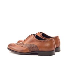 CUSTOMIZE Brown Goodyear Welted Wingtip Dress Shoes, Classic Wingtip Leather Shoes With Perforated Toe Box, Derby Oxford Shoes With Brogue Detailing And Cap Toe, Brogue Detailed Oxford Shoes For Derby With Cap Toe, Business Wingtip Oxford With Leather Sole, Brown Italian Wingtip Dress Shoes, Wingtip Oxford With Leather Sole For Semi-formal Occasions, Business Brogue Cap Toe Derby, Masculine Monk Strap Shoes With Wingtip Leather Sole