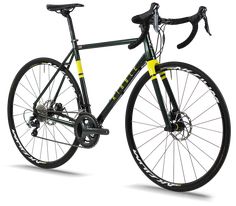 a black and yellow bike is shown against a white background